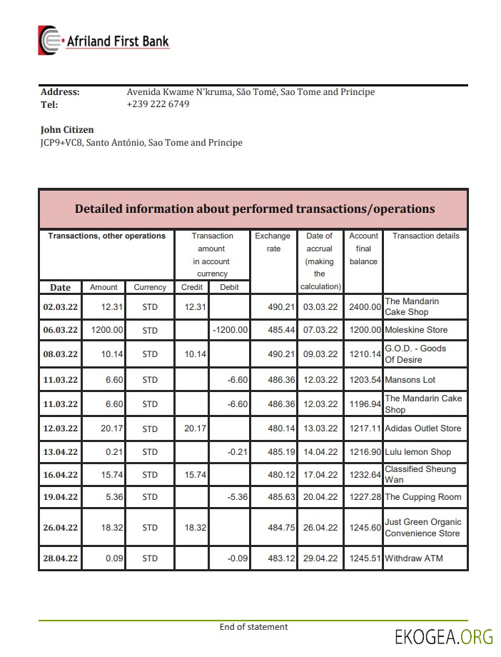 Sao Tomé et Principe Afriland First Bank relevé.pdf